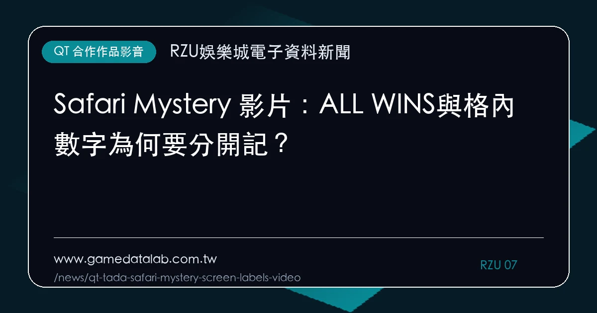 Safari Mystery 影片：ALL WINS與格內數字為何要分開記？｜編輯圖解